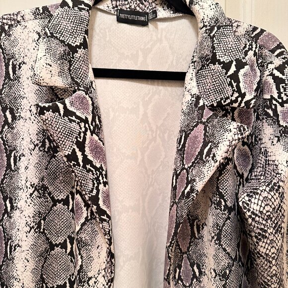 Snake Print Long Coat – Size 12 - Picture 4 of 8